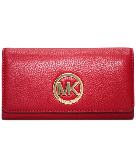 michael kors lauryn whipstitch wallet red|Michael Kors Women's Wallets .